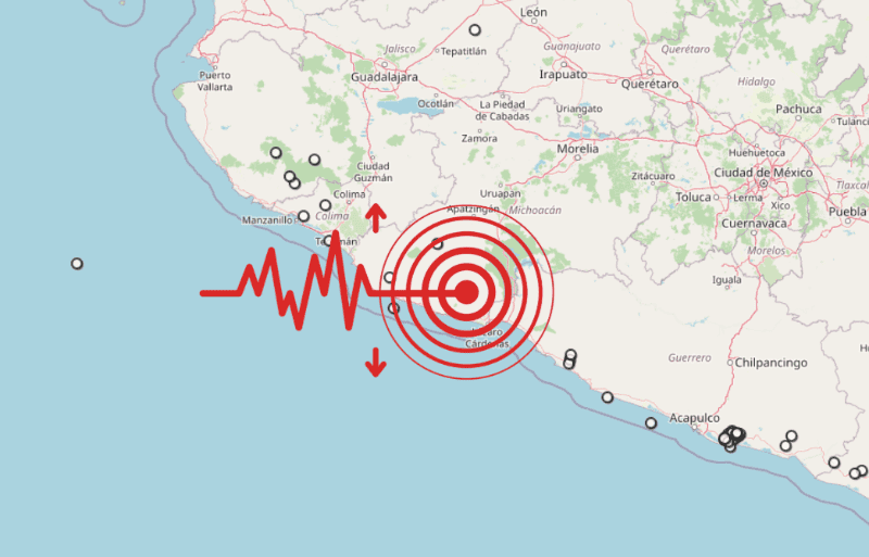 &nbsp;Sismo en Michoacán. ESPECIAL / SSN