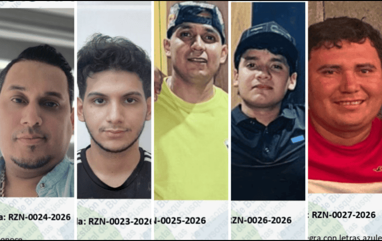 Las familias de los cinco varones presentaron las denuncias respetivas sobre sus desapariciones por lo que la Comisión Estatal de Búsqueda de Personas emitió sus fichas de localización. ESPECIAL/ Comisión Estatal de Búsqueda de Personas en el Estado de Sinaloa