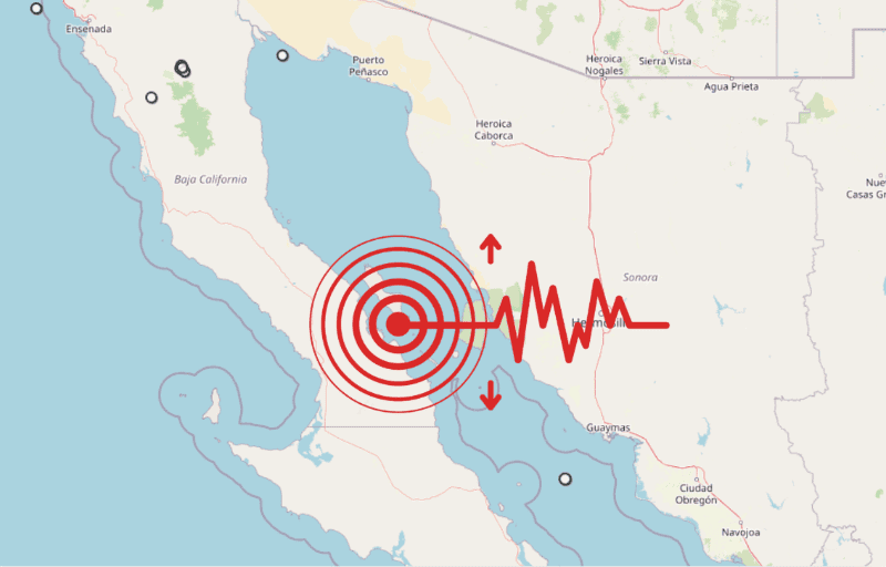 &nbsp;Sismo en Baja California Sur. ESPECIAL / SSN