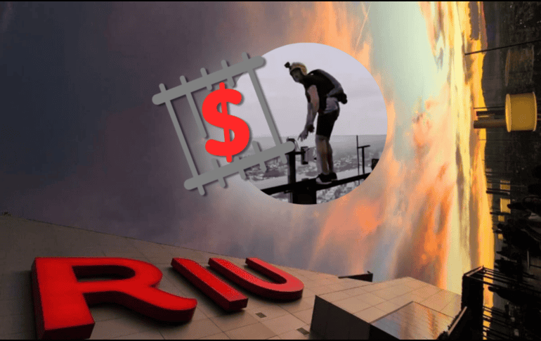 La Comisaría de Guadalajara y la Fiscalía del Estado iniciaron una carpeta de investigación para identificar al paracaidista. INSTAGRAM/@riuplazaguadalajara/ESPECIAL