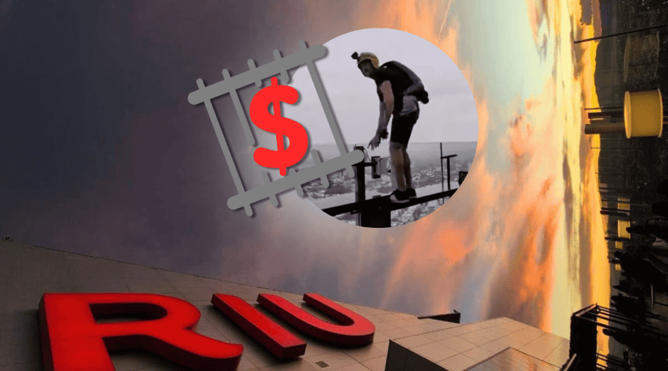 La Comisaría de Guadalajara y la Fiscalía del Estado iniciaron una carpeta de investigación para identificar al paracaidista. INSTAGRAM/@riuplazaguadalajara/ESPECIAL