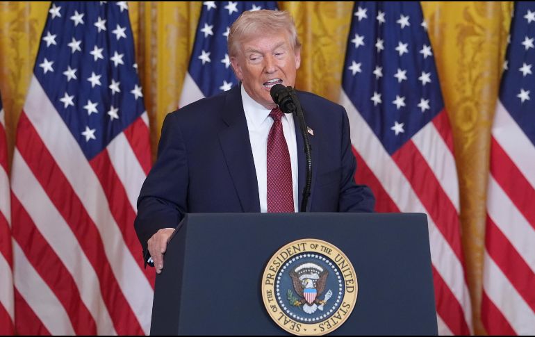 El presidente de Estados Unidos, Donald Trump, habla durante un evento. AP/E. Vucci