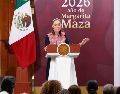 La Presidenta de México, Claudia Sheinbaum, anunció los incentivos para la industria cinematográfica y audiovisual en el salón Tesorería de Palacio Nacional. SUN/ D. Simón