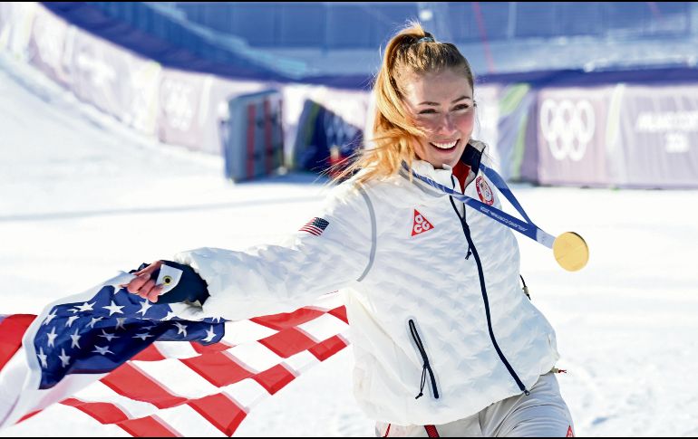 Mikaela Shiffrin conquistó el tercer oro olímpico de su carrera. EFE