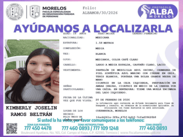 A 10 días de su desaparición, el cuerpo de la estudiante de la UAEM, Kimberly Jocelin Ramos, fue hallado en un predio del poblado de Chamilpa, en una zona boscosa de Cuernavaca que limita con la Universidad Autónoma del Estado de Morelos. ESPECIAL