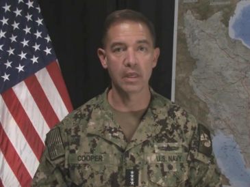 El almirante Cooper indicó que el Ejército ha realizado ataques masivos con drones de la fuerza de tarea "Scorpion Strike". EFE/@CENTCOM