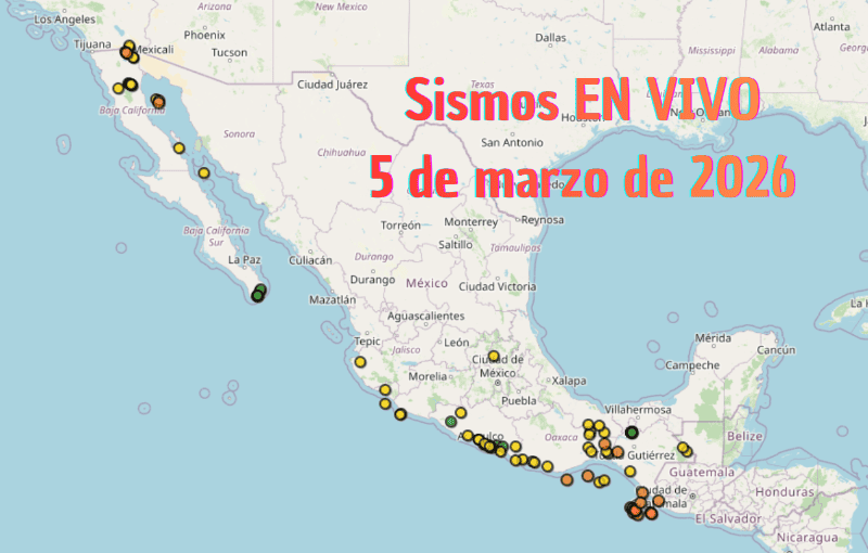 &nbsp;EN VIVO | Sismos en México | Jueves 5 de marzo. ESPECIAL / SSN
