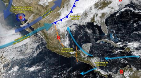 El Servicio Meteorológico Nacional prevé lluvias fuertes, vientos intensos, posible nieve y riesgo de torbellinos en varias regiones del país durante los próximos días. ESPECIAL/ SMN.