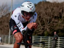 Se espera que Isaac del Toro logre remontar posiciones en las próximas etapas de montaña, terreno donde suele imponerse ante sus rivales. EFE / R. Bettini