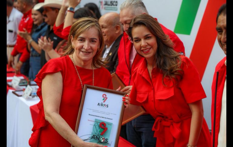 En el marco de la celebración del 97 aniversario del PRI, esta tarde el partido llevó a cabo un evento en el que reconoció a militantes y figuras destacadas. EL INFORMADOR / A. Navarro