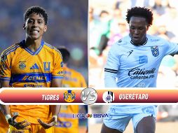 El duelo entre Tigres y Querétaro se disputará este domingo como parte de la Jornada 11 del torneo Clausura 2026 de la Liga MX. ESPECIAL / IMAGO7 y CANVA