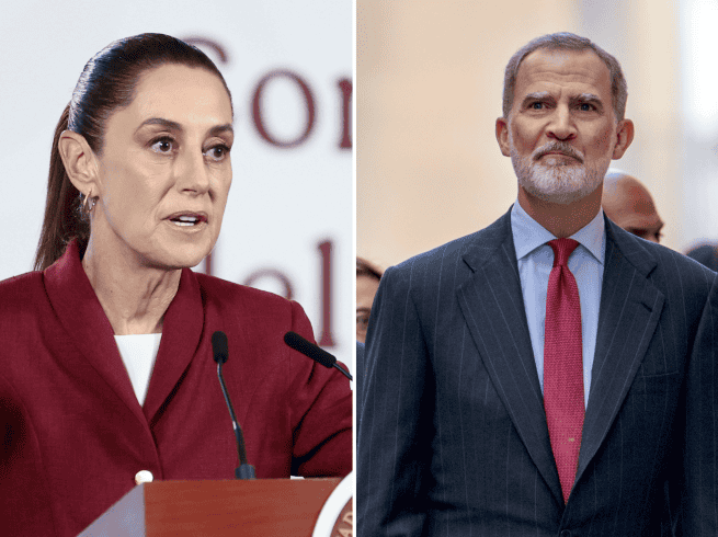 Sheinbaum no descartó hacer una invitación al rey Felipe VI a México. EFE / J. MANUEL PEDROSA / EFE / J. MÉNDEZ