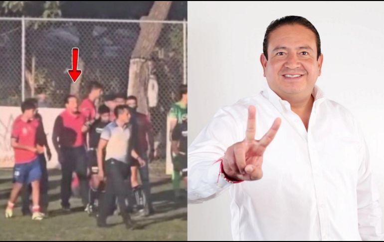 Testigos señalaron que Gustavo Robles Martínez, acompañado de su equipo de seguridad, confrontó a los árbitros. X/@pacochaconmx/FACEBOOK/@GustavoRoblesM/ESPECIAL