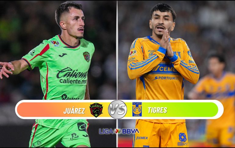 Juárez y Tigres chocan este domingo en la Jornada 12 del Clausura 2026. ESPECIAL / IMAGO7 y CANVA