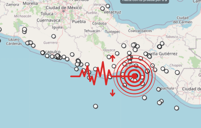 &nbsp;Sismo en Oaxaca. ESPECIAL / SSN