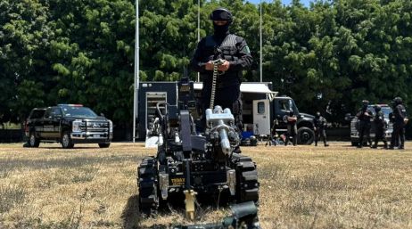 Durante una semana, seis elementos, entre ellos el Comisario General de la Policía del Estado obtuvieron conocimientos y habilidades sobre antiexplosivos. ESPECIAL / SECRETARÍA DE SEGURIDAD