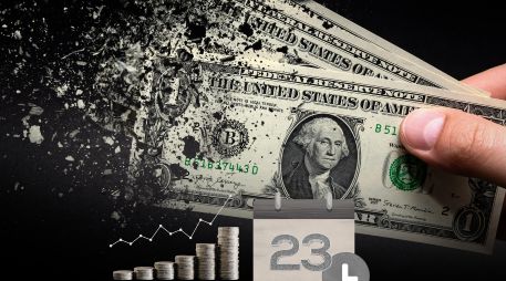 El dólar registró una baja este lunes en el inicio de la jornada. ESPECIAL / CANVA