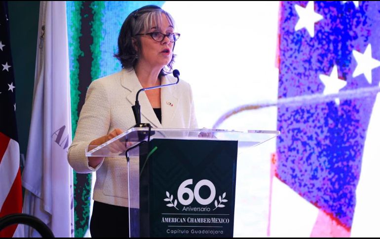 La Asamblea de Socios de la Amcham se realizó en un hotel de Zapopan a donde acudieron empresarios, funcionarios estatales y la cónsul de Estados Unidos en Guadalajara, Amy Scanlon. EL INFORMADOR/ J. Acosta