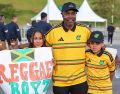 Rick y su familia recorrieron miles de kilómetros para alentar a Jamaica en Guadalajara, confiados en su camino hacia el Mundial. EL INFORMADOR/ A. NAVARRO.