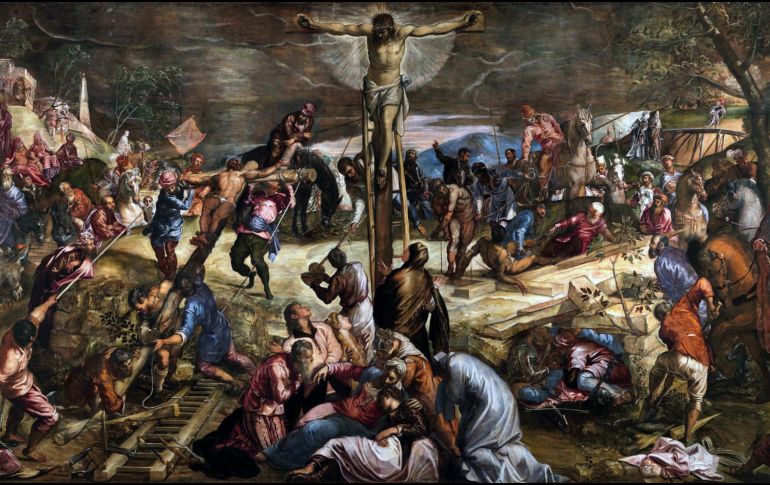 «Entonces Jesús, dando de nuevo un fuerte grito, expiró». WIKIPEDIA/«Crucifixión de Jesús», de Tintoretto
