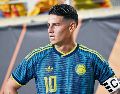 James Rodríguez. La esperanza cafetera pasa por los pies de su capitán ante los subcampeones del mundo. AFP