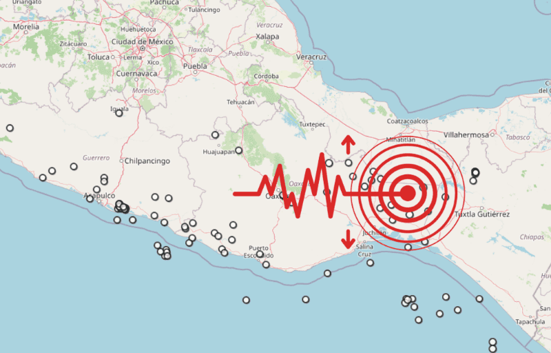 &nbsp;Sismo en Oaxaca. ESPECIAL / SSN