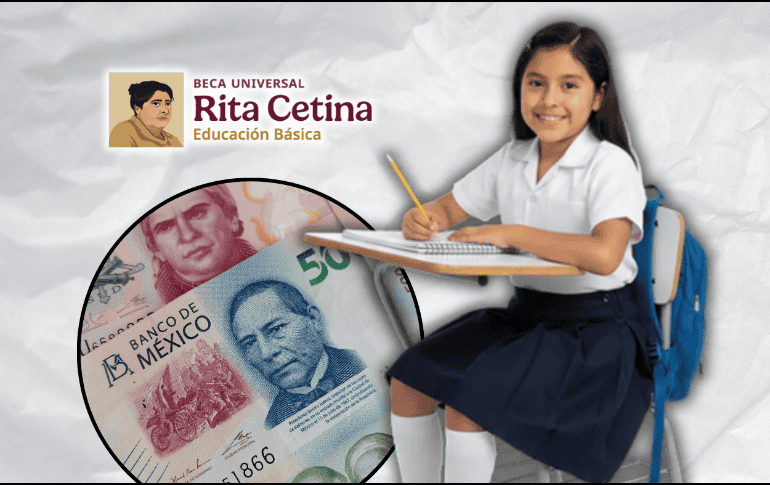 A partir del miércoles 1 de abril comenzará la dispersión de pagos de la Beca Rita Cetina para secundaria. ESPECIAL/Beca Rita Cetina/Canva