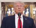 Donald Trump en un discurso televisado a la nación sobre la guerra de Irán. EFE/A. Brandon