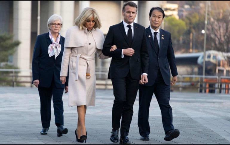 Emmanuel Macron durante una visita oficial en Seúl, Corea del Sur. EFE/J. Heon-Kyun