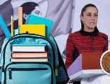 La Presidenta Sheinbaum Pardo dijo que a partir de un mes de 2026, todas las y los estudiantes de primaria pública en el país recibirán un apoyo económico. ESPECIAL / SUN y CANVA