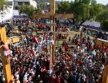 El recorrido se realiza por los ocho barrios originarios de Iztapalapa y termina con la crucifixión de Jesús. T. Pérez