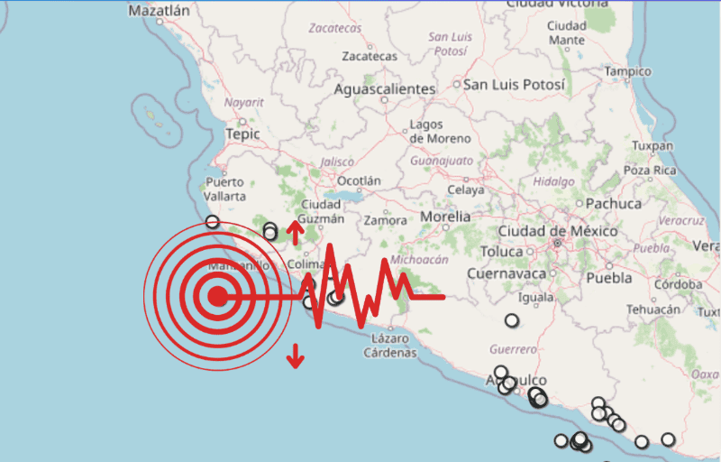 Sismo en Jalisco. ESPECIAL / SSN&nbsp;