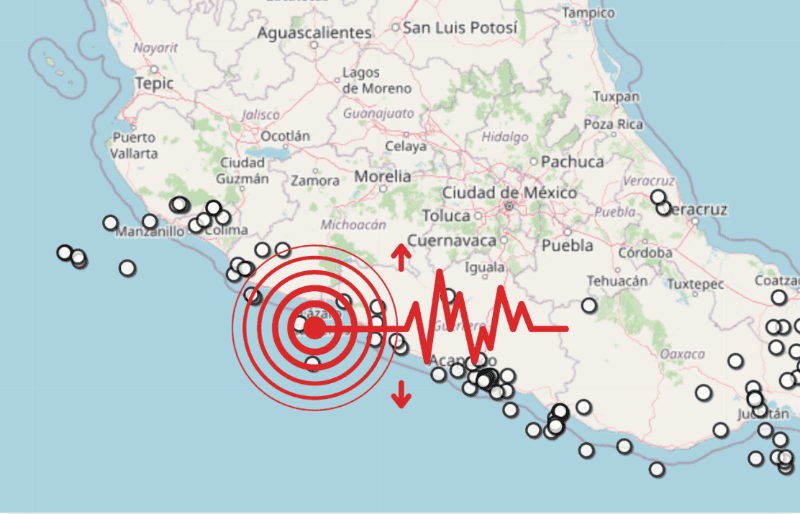 &nbsp;Sismo en Michoacán. ESPECIAL / SSN
