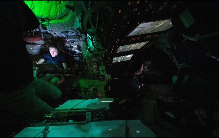 Fotografía tomada de la cuenta oficial en X de la @NASA que muestra a los astronautas de Artemis II. EFE/ @NASA