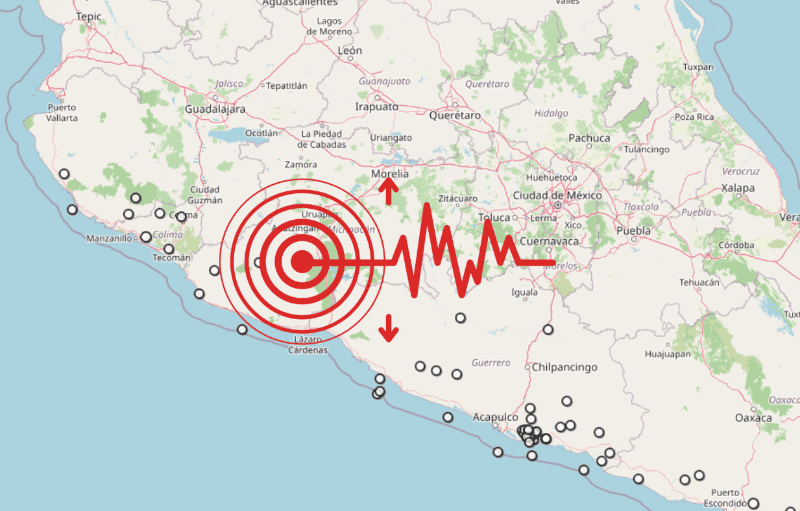 &nbsp;Sismo en Michoacán. ESPECIAL / SSN