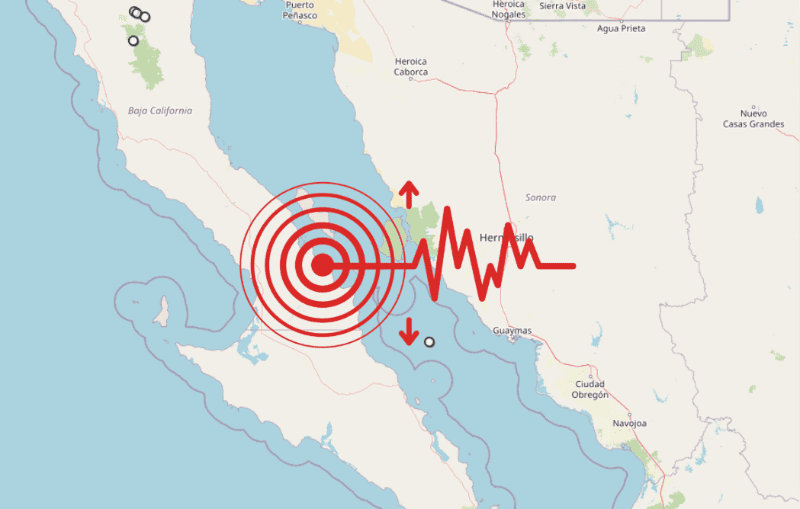 &nbsp;Sismo en Baja California Sur. ESPECIAL / SSN