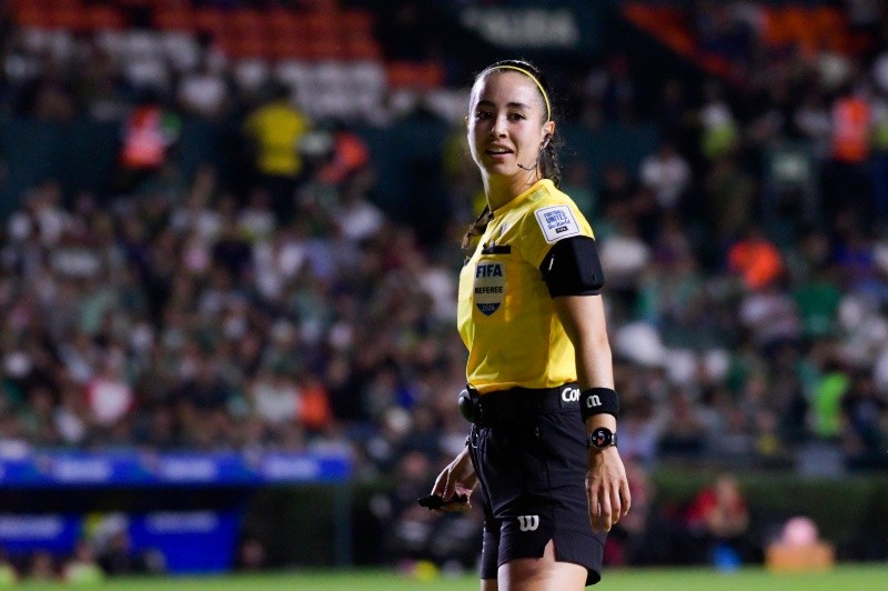 Katia Itzel García, durante el partido de la jornada 11 del Torneo Clausura 2026 de la Liga BBVA MX, entre León y Xolos. IMAGO7