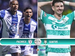 Pachuca intentará mantener su paso perfecto como local frente a Santos Laguna en la Jornada 14. ESPECIAL / IMAGO7 y CANVA