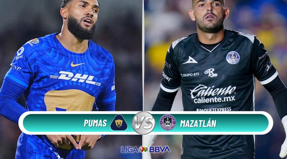 Pumas recibe a Mazatlán en el Estadio Olímpico Universitario con el objetivo de asegurar su pase directo a la Liguilla del Clausura 2026. ESPECIAL / IMAGO7 y CANVA