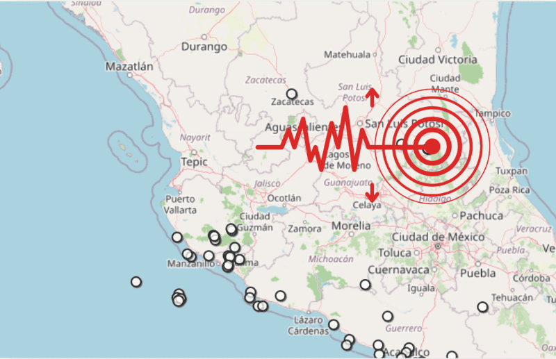 &nbsp;Sismo en San Luis Potosí. ESPECIAL / SSN