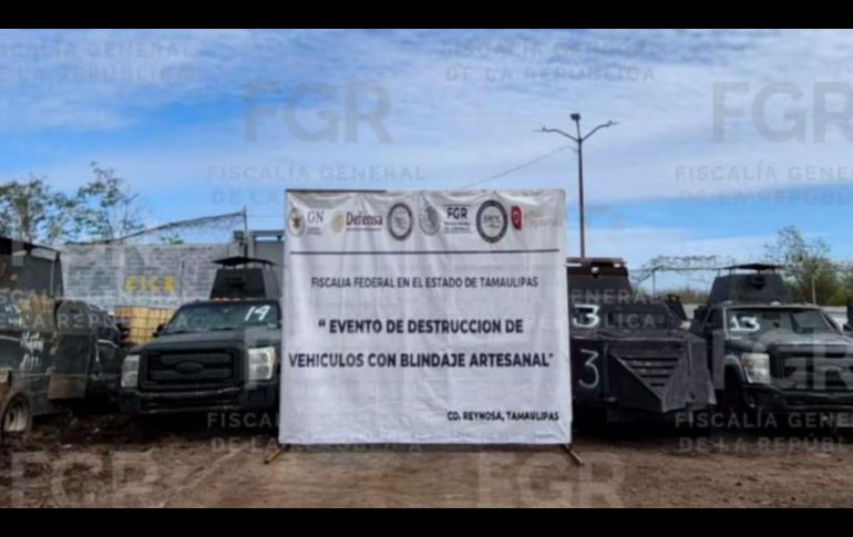 La Fiscalía General de la República (FGR) informó que se destruyeron 18 vehículos 