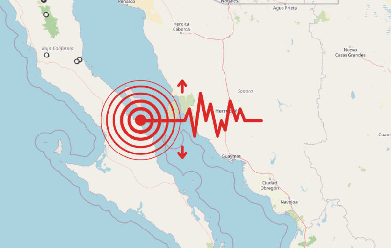 &nbsp;Sismo en Baja California Sur. ESPECIAL / SSN
