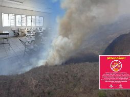 Suspenden clases en Cabo Corrientes por mala calidad del aire derivada de incendio forestal. ESPECIAL / PC Jalisco, EL INFORMADOR y SEJ