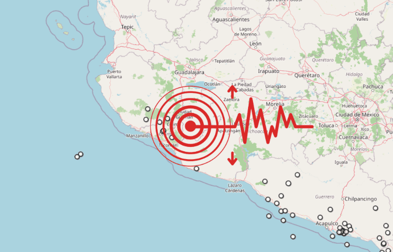 &nbsp;Sismo en Jalisco. ESPECIAL / SSN