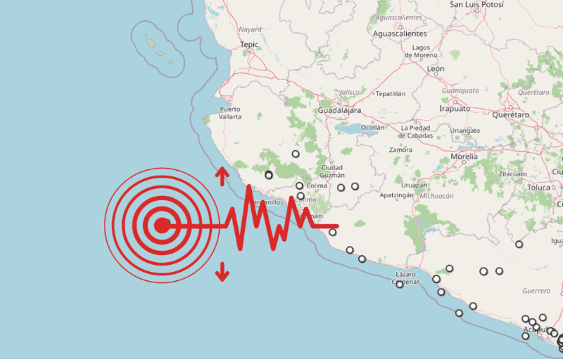 Sismo en Jalisco. ESPECIAL / SSN&nbsp;