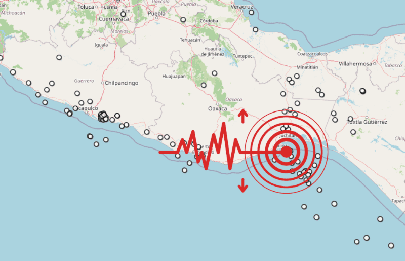 &nbsp;Sismo en Oaxaca. ESPECIAL / SSN