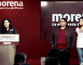 Conferencia de prensa donde Luisa María Alcalde anuncia la integración de Citlalli Hernández en Morena. X / @LuisaAlcalde