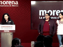 Conferencia de prensa donde Luisa María Alcalde anuncia la integración de Citlalli Hernández en Morena. X / @LuisaAlcalde