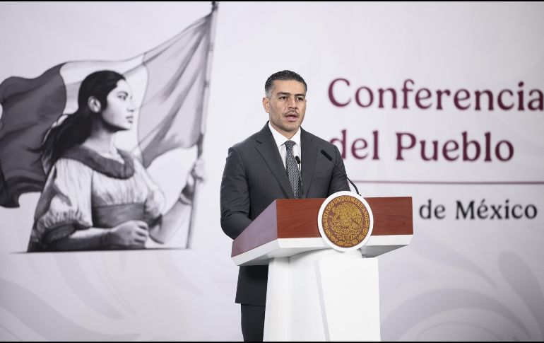 Harfuch expuso que siguen las investigaciones contra quienes participaron en la quema de vehículos y establecimientos durante el 22 de febrero pasado. EFE/J. Méndez