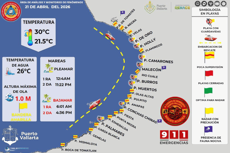 ESPECIAL / FACEBOOK Protección Civil y Bomberos Puerto Vallarta&nbsp;